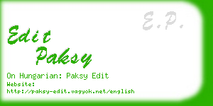 edit paksy business card